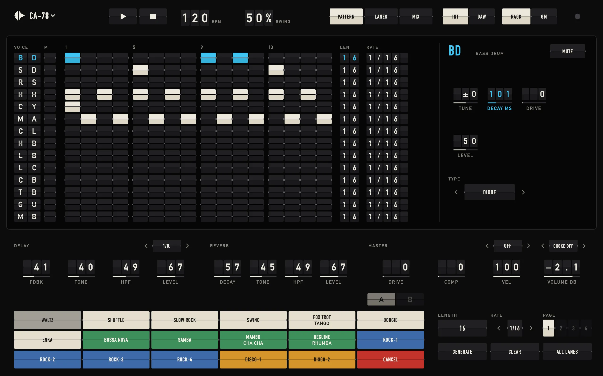 CA-78, Departures skin, dark theme