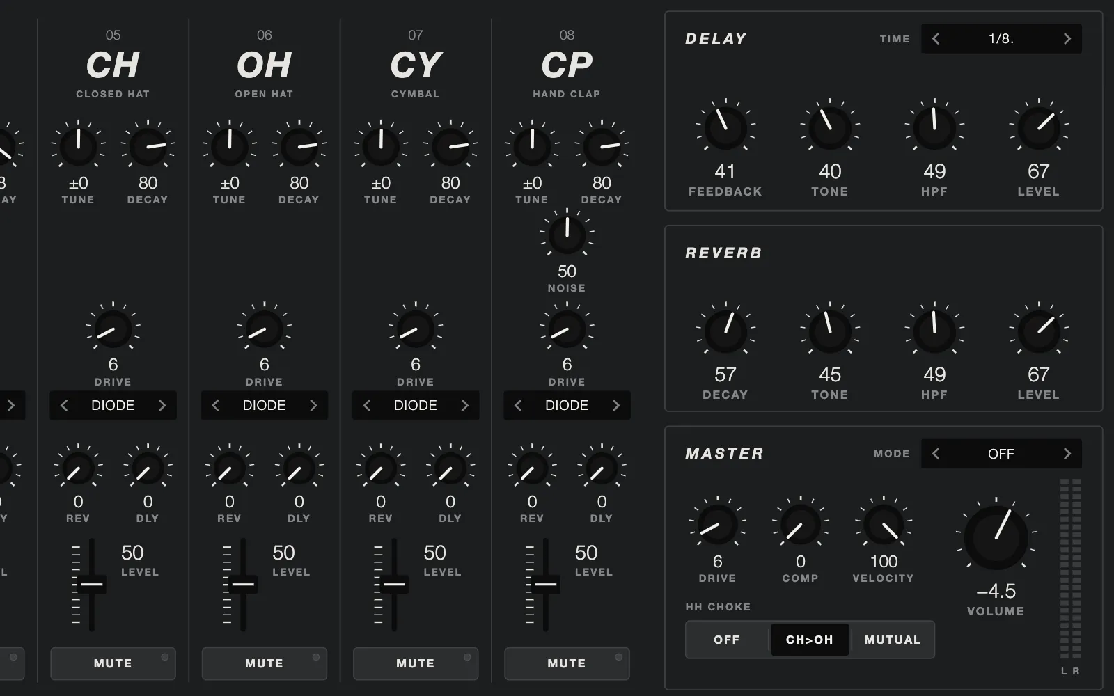6A6, Drumatix skin, dark theme