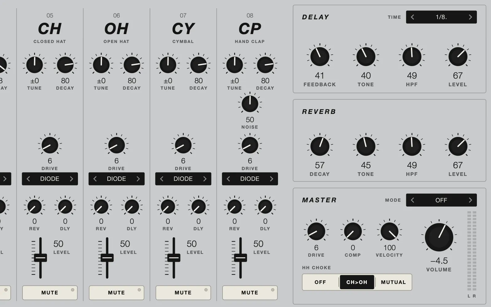 6A6, Drumatix skin, light theme