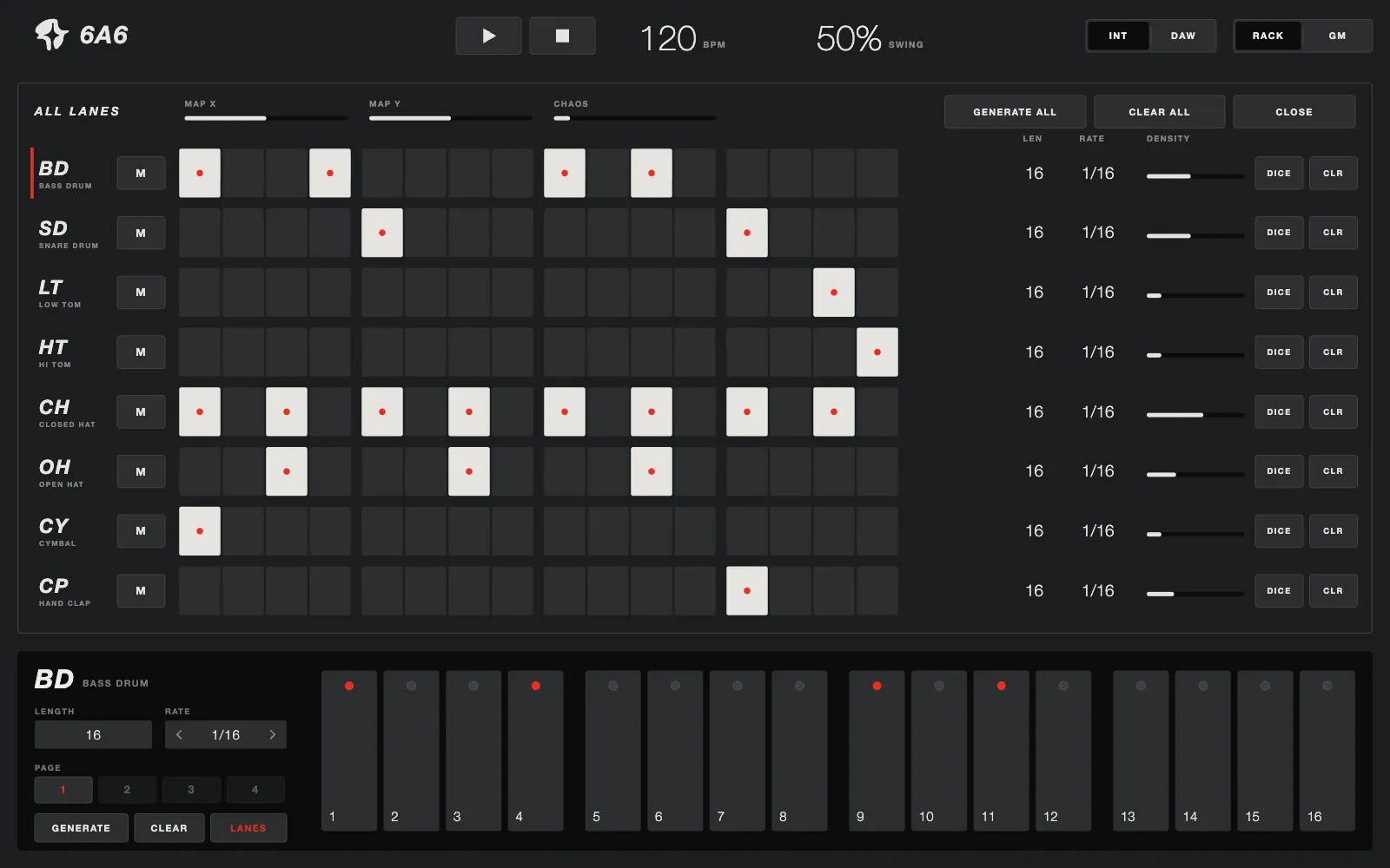 6A6, Drumatix skin, dark theme