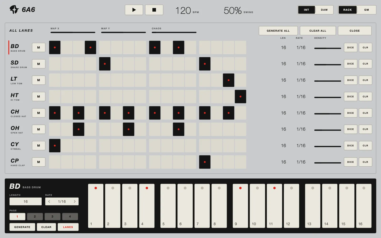 6A6, Drumatix skin, light theme