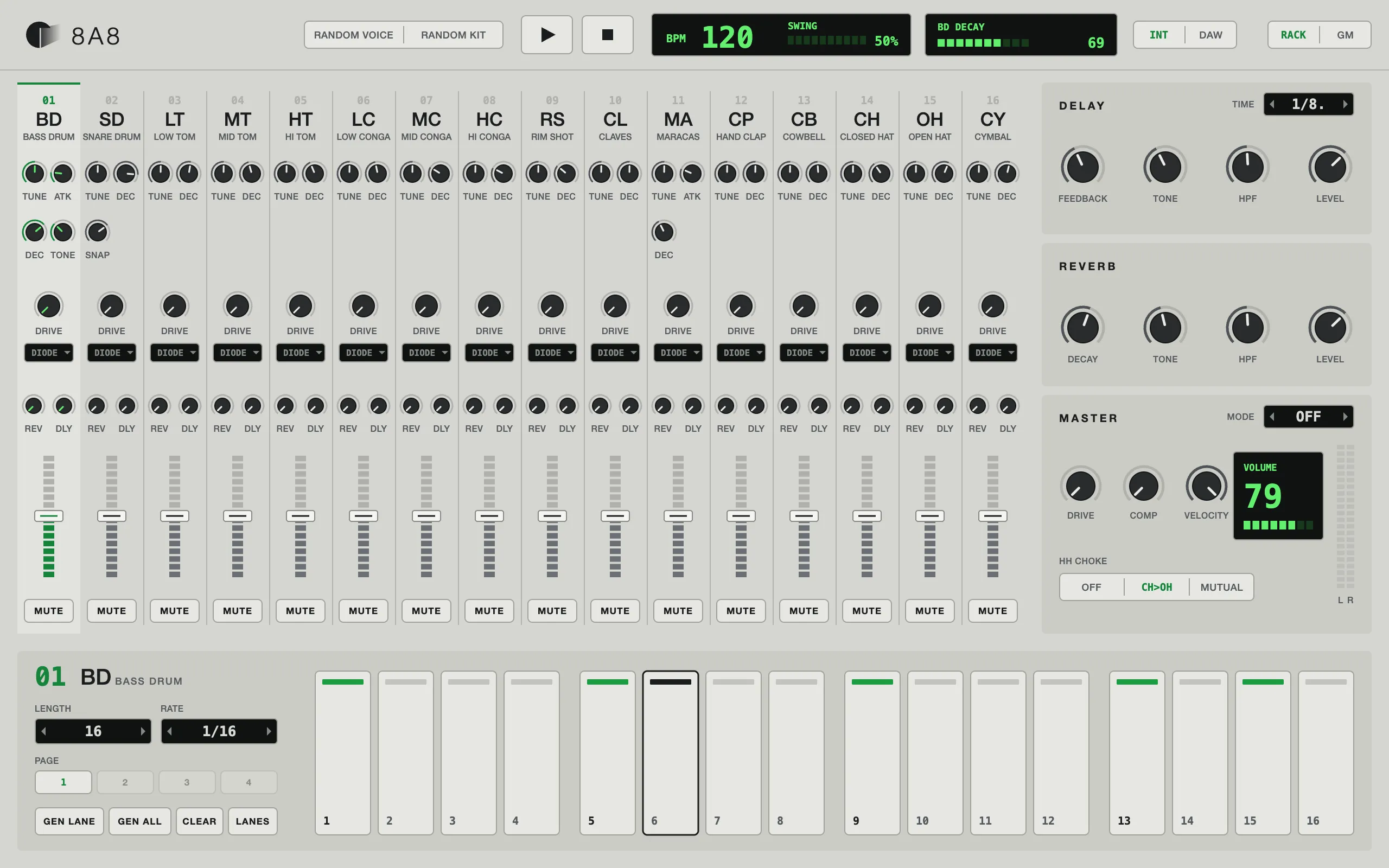 8A8, Full Control skin, light theme