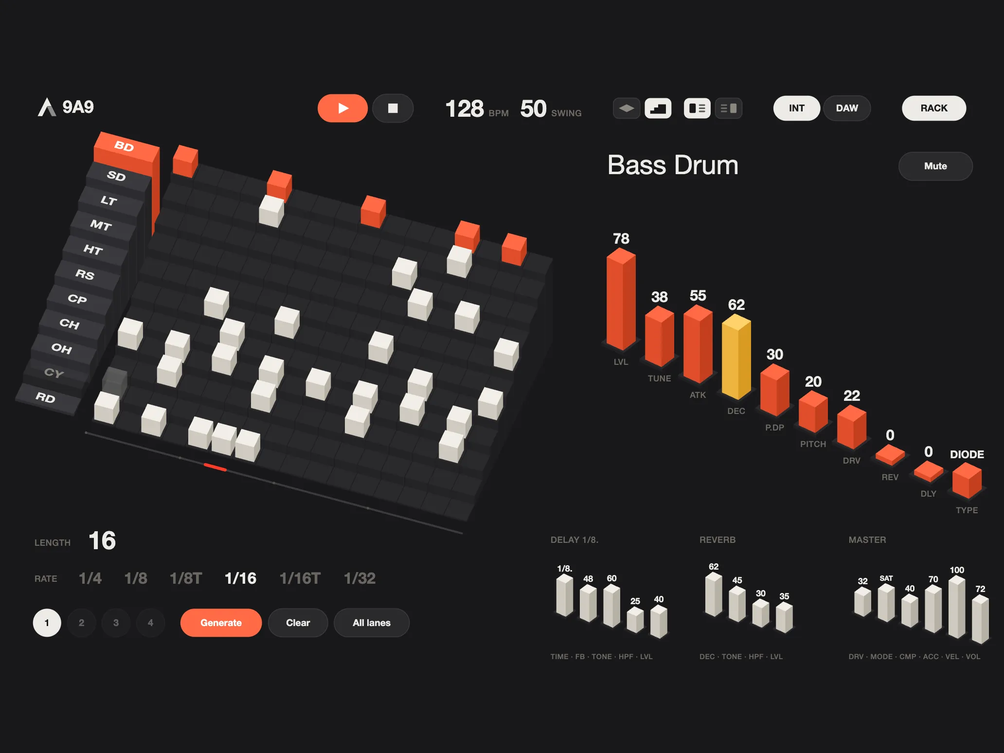 9A9, Blocks skin, dark theme