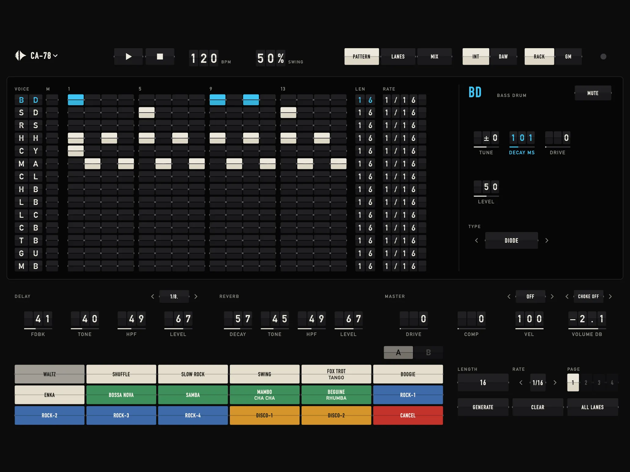 CA-78, Departures skin, dark theme