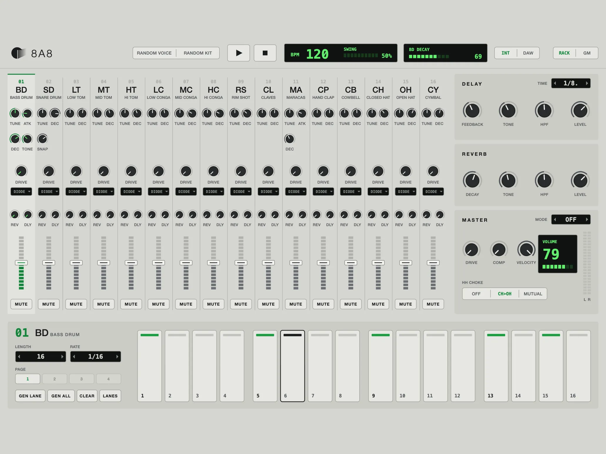 8A8, Full Control skin, light theme
