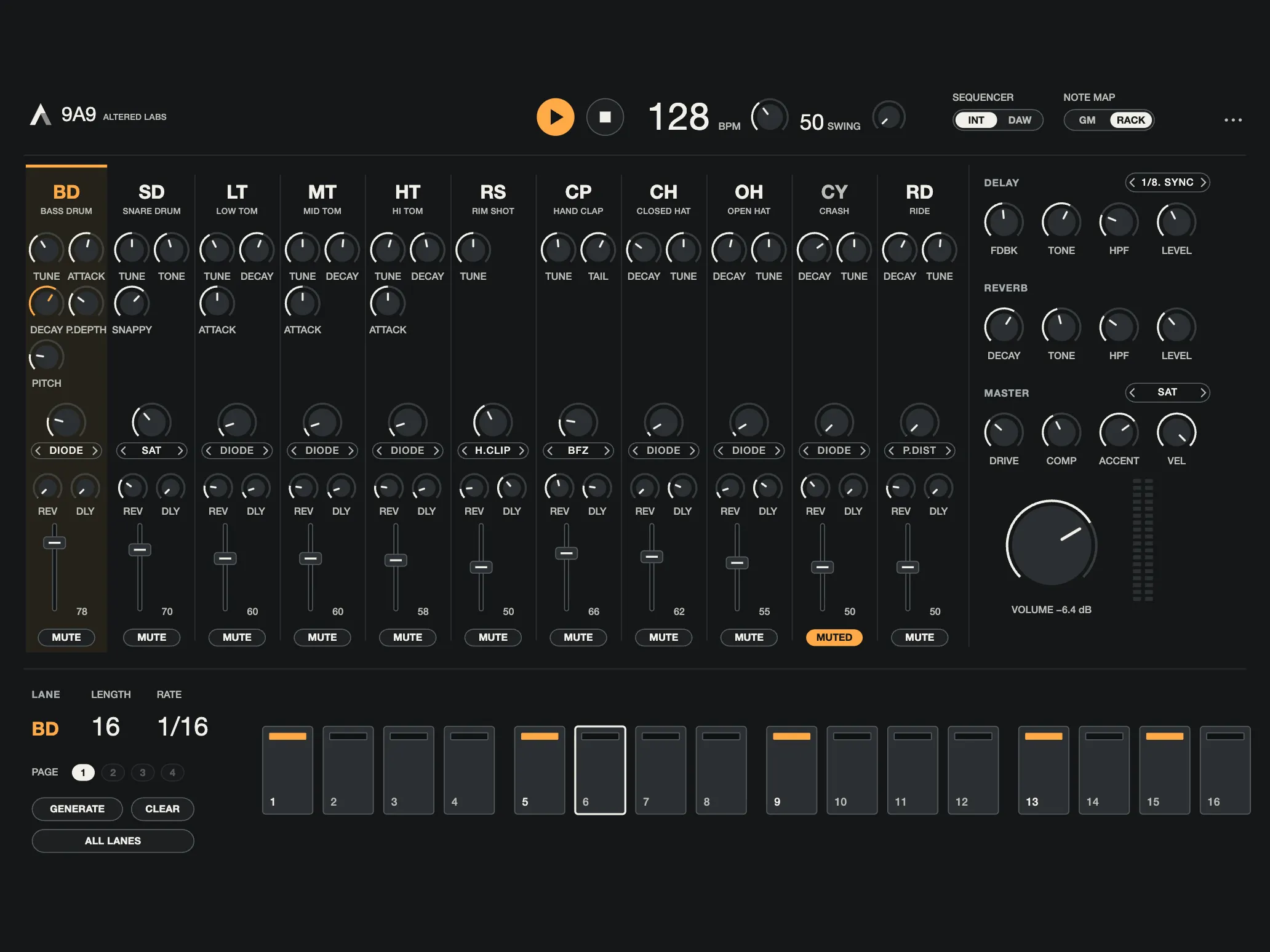 9A9, Lumen skin, dark theme