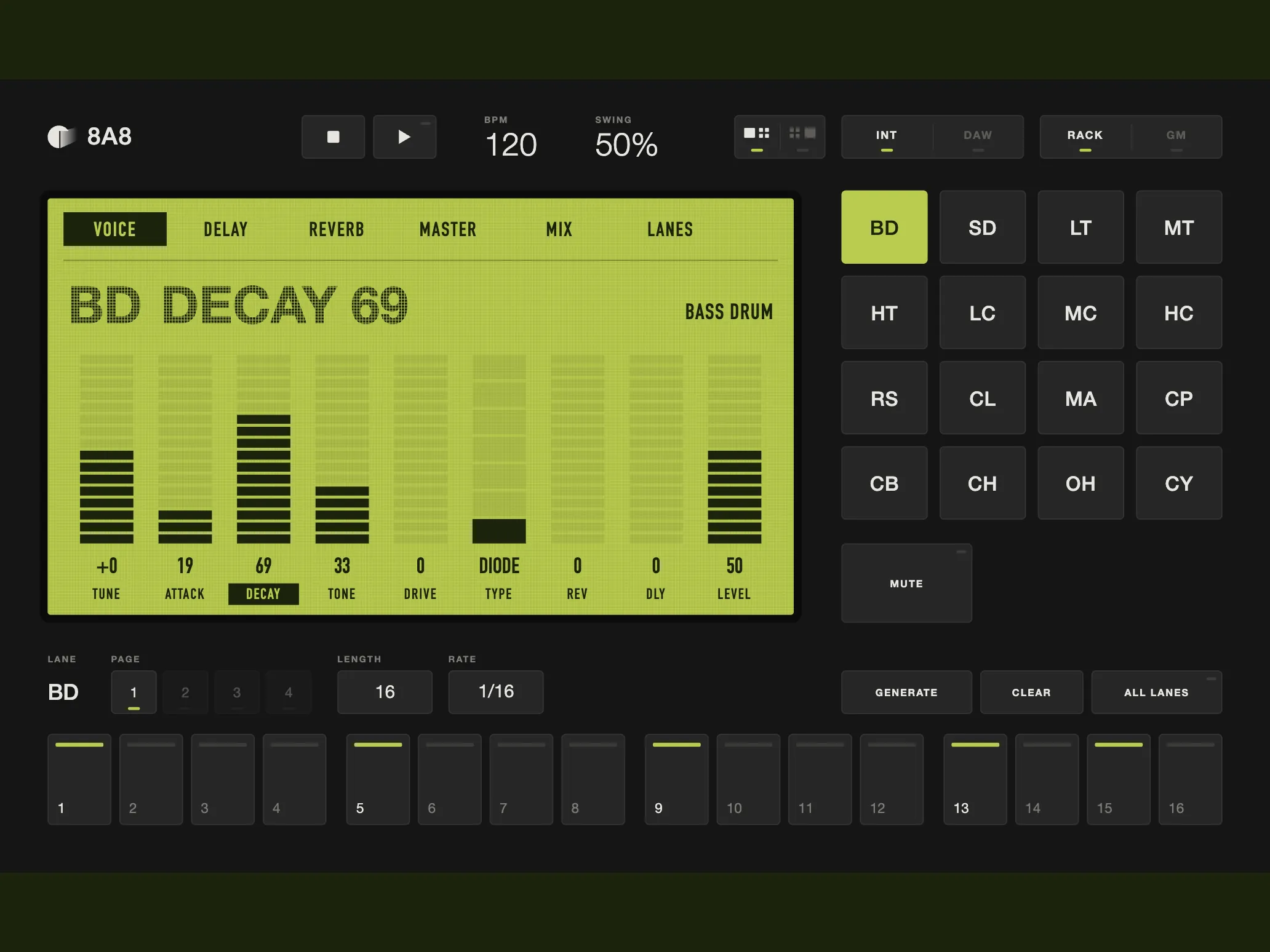 8A8, Quadr90 skin, dark theme