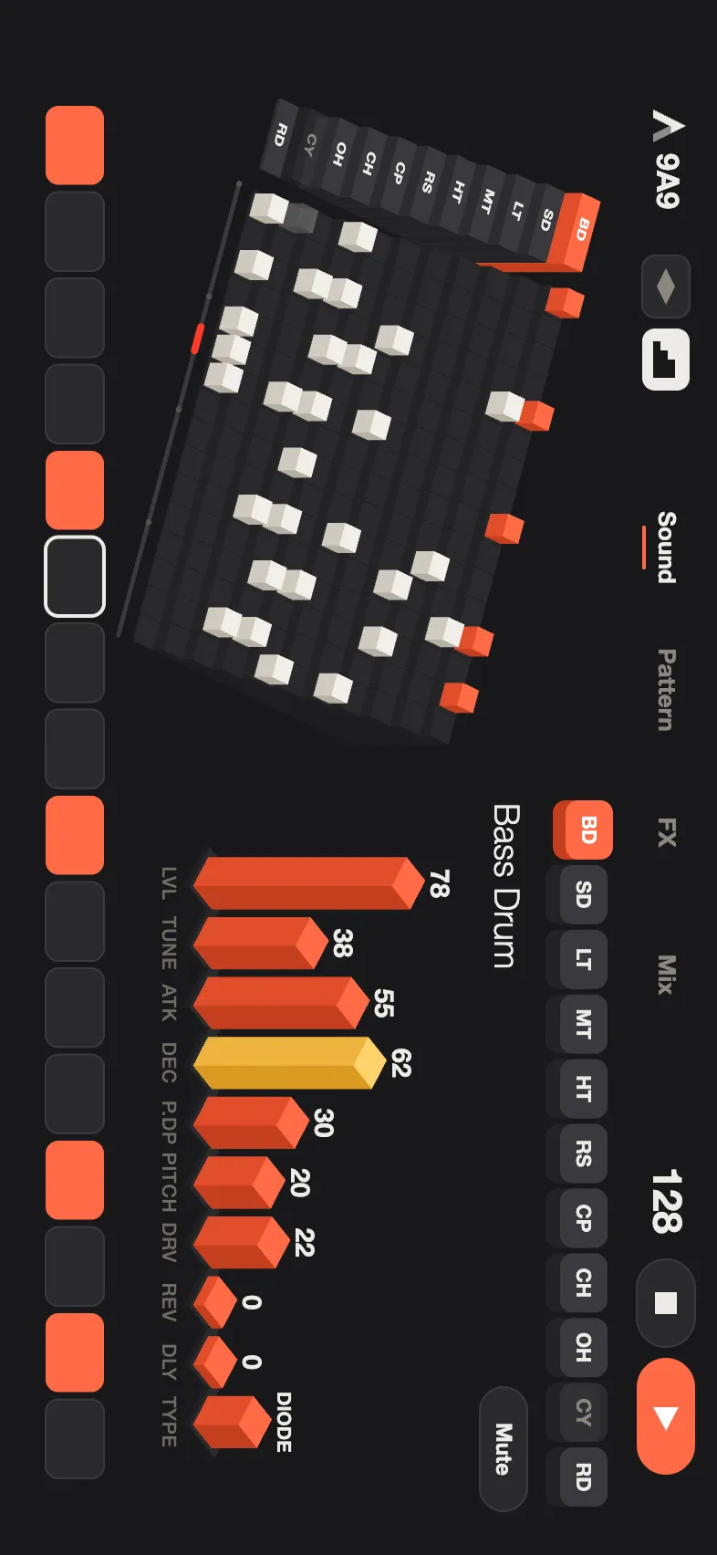 9A9, Blocks skin, dark theme
