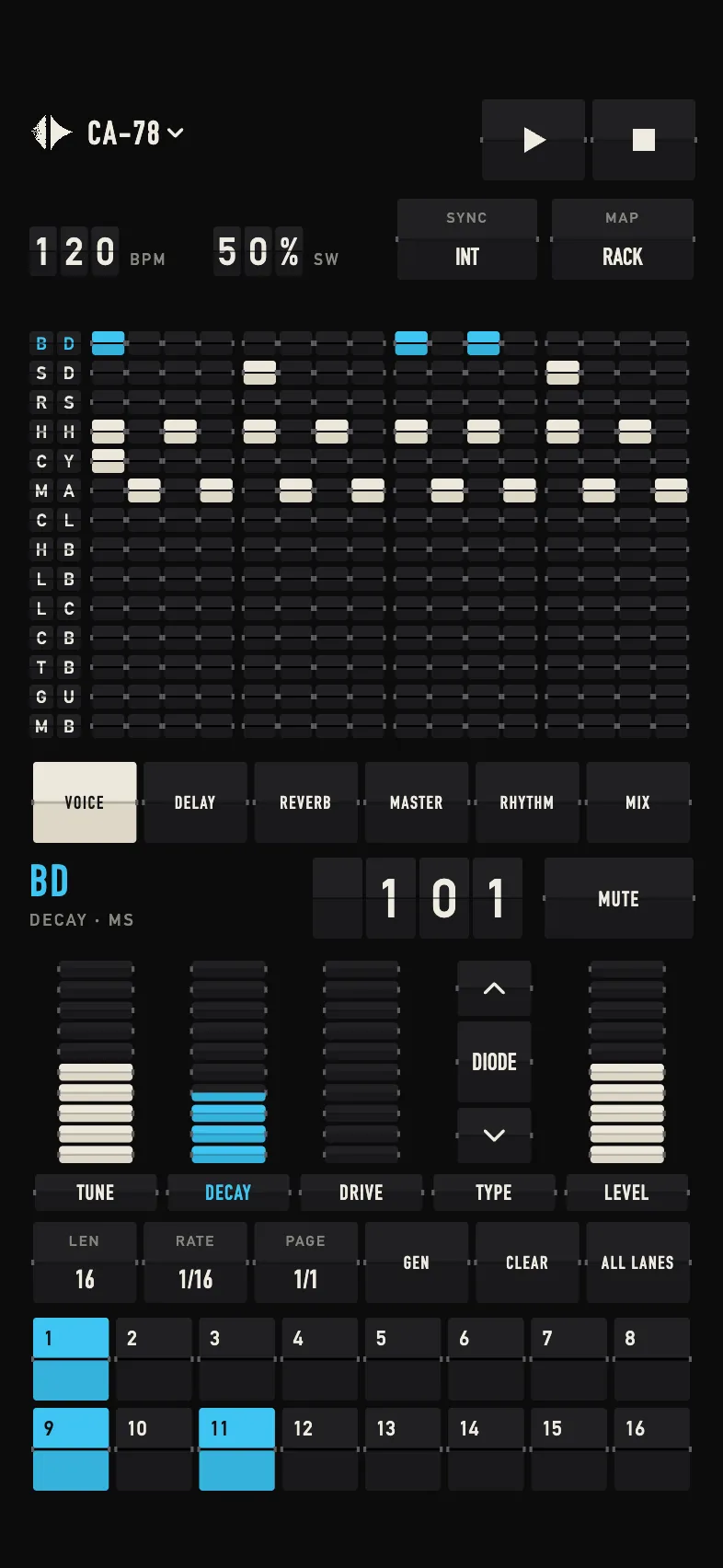 CA-78, Departures skin, dark theme