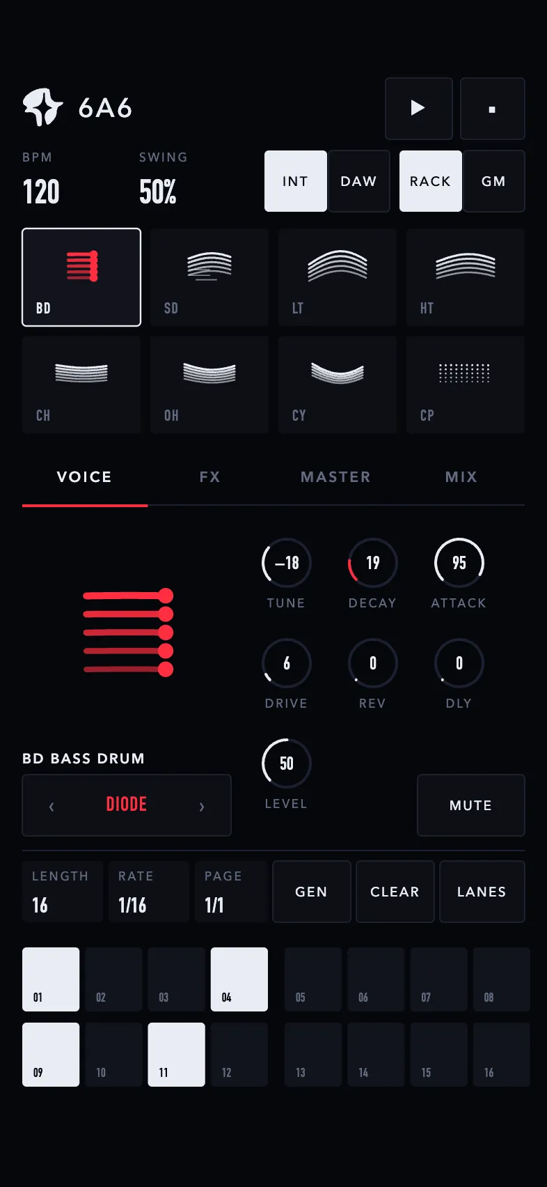 6A6, Long Exposure skin, dark theme