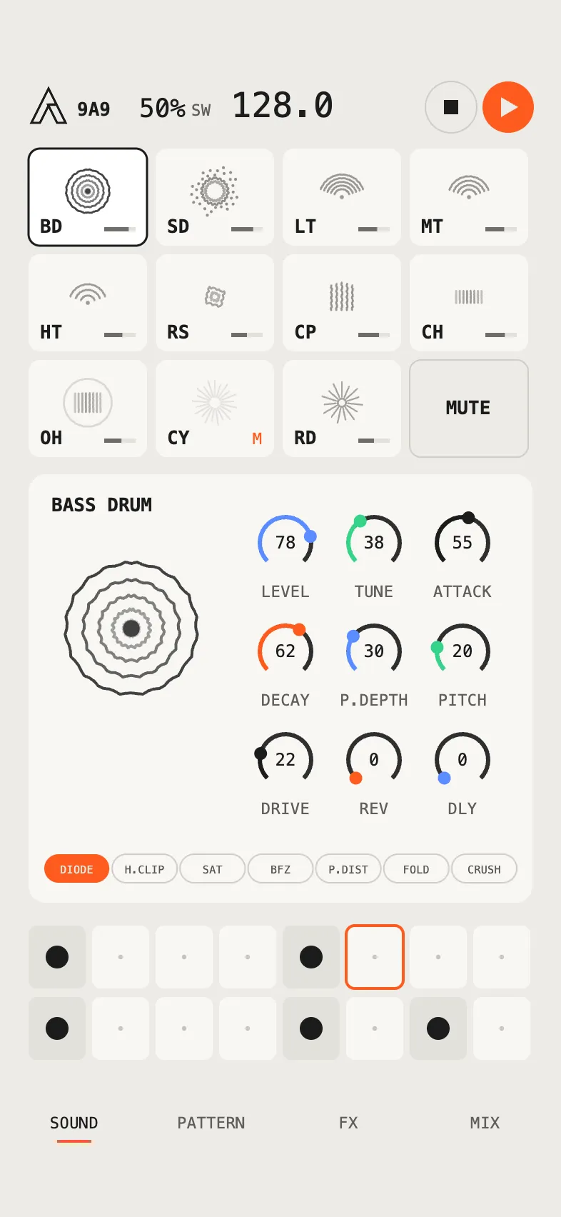 9A9 on iPhone, Glyph, light skin