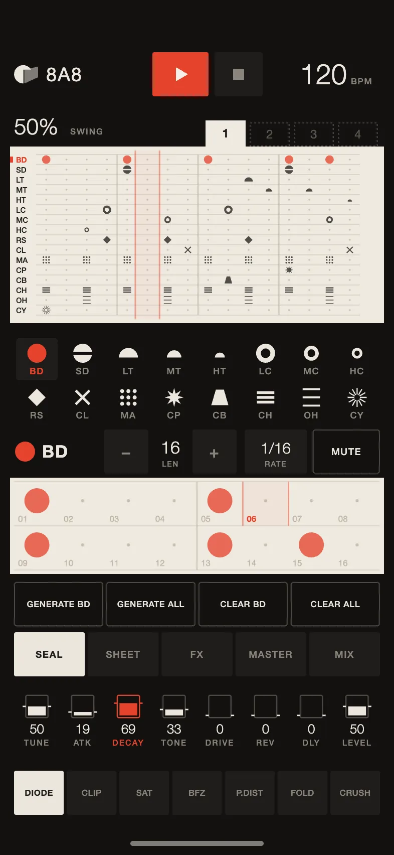 8A8, Hanko skin, dark theme