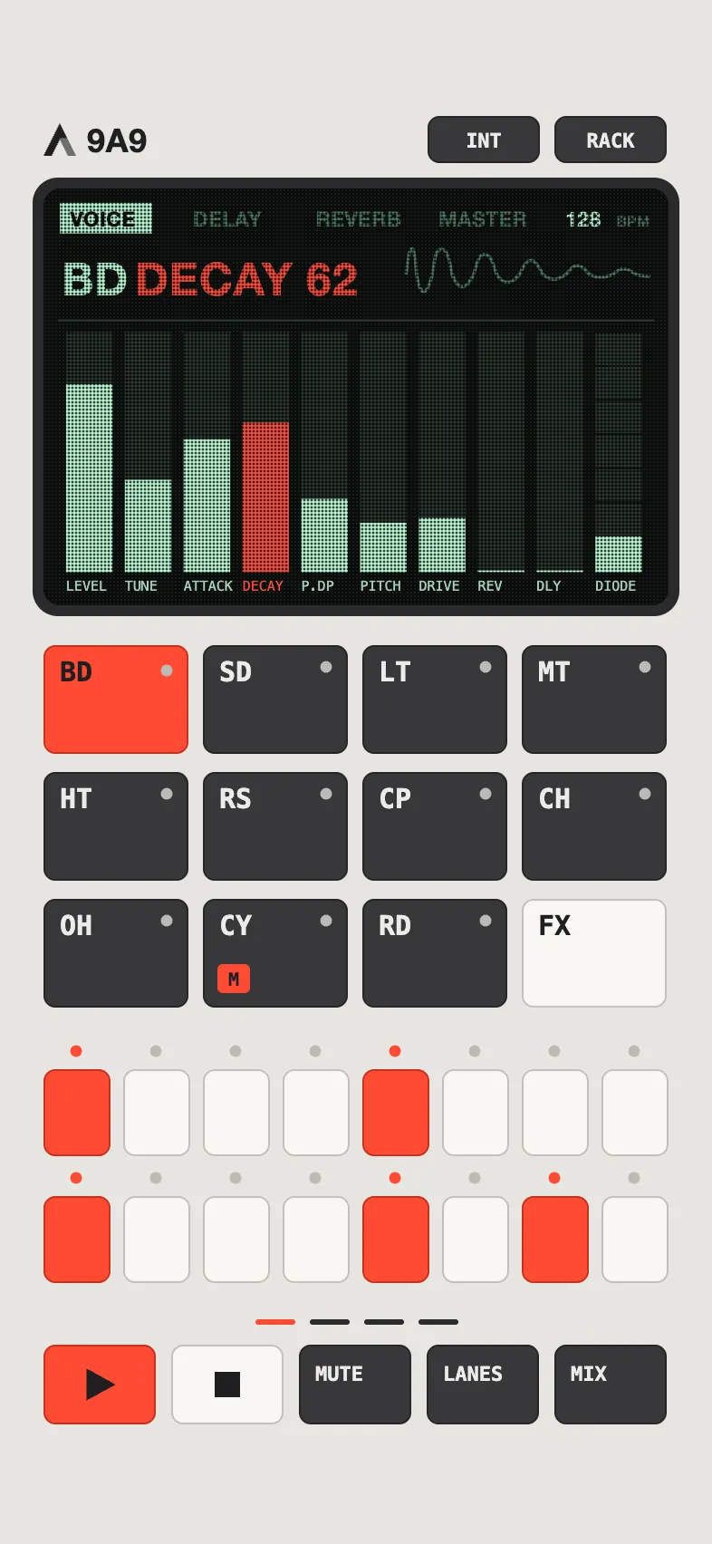 9A9, Keypad skin, light theme